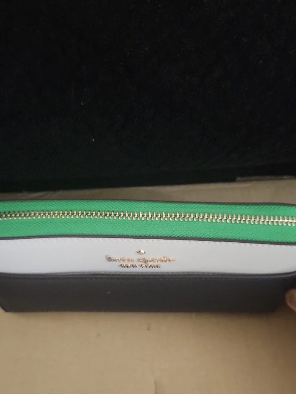 3 Piece kate spade Navy & Green Zip Wallet, Deck Of Cards & Note Book